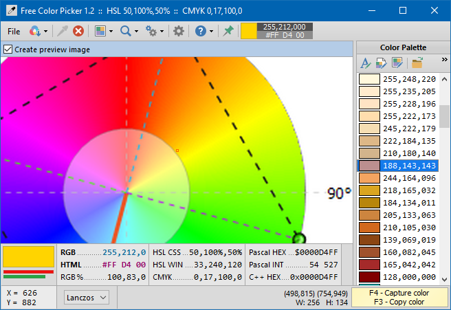 Color Picker - Color from Image, HEX, RGB, HTML